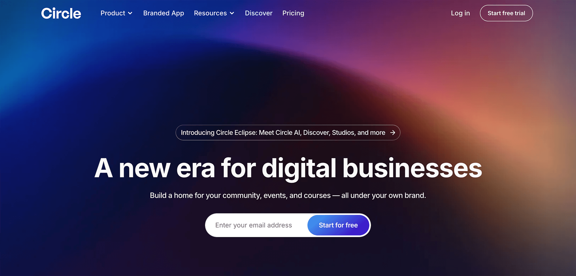 A screenshot of Circle’s homepage