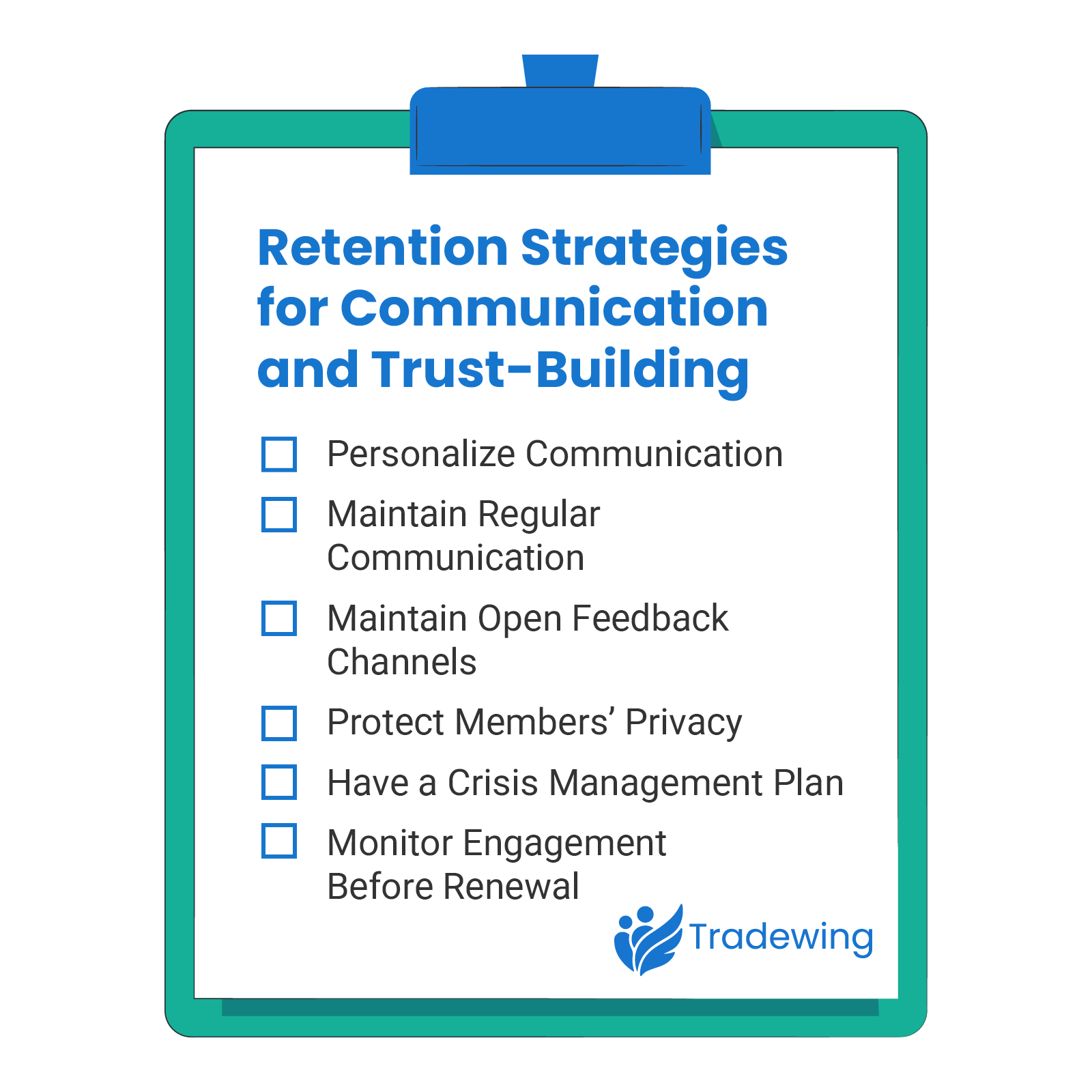 The best member retention strategies for communication and trust-building, as explained below