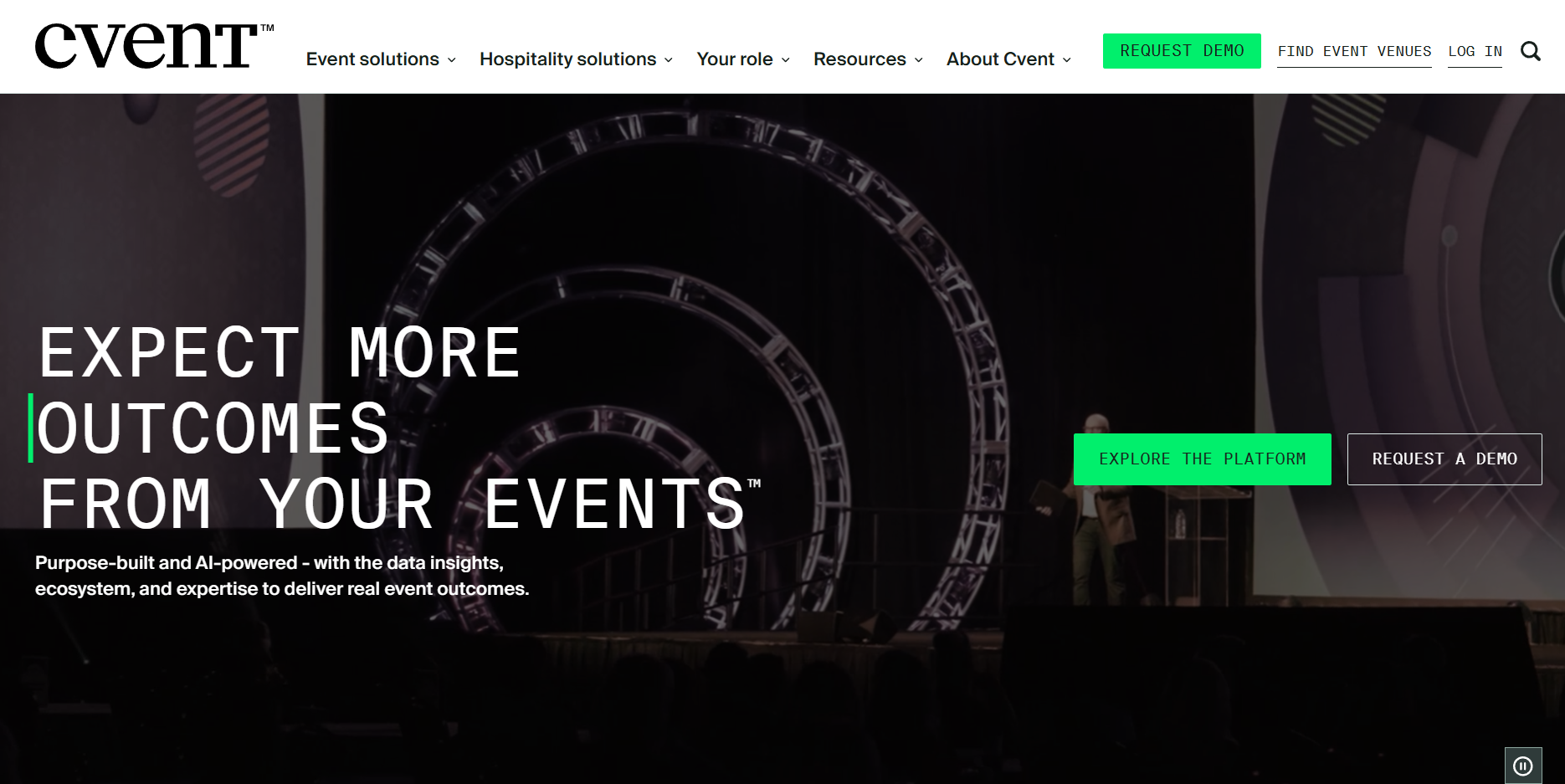 Cvent's homepage