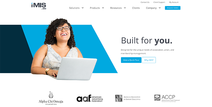 Association management software iMIS' homepage