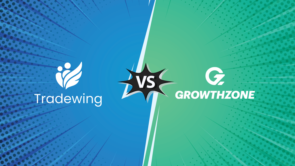 A graphic image that says “Tradewing vs. GrowthZone”
