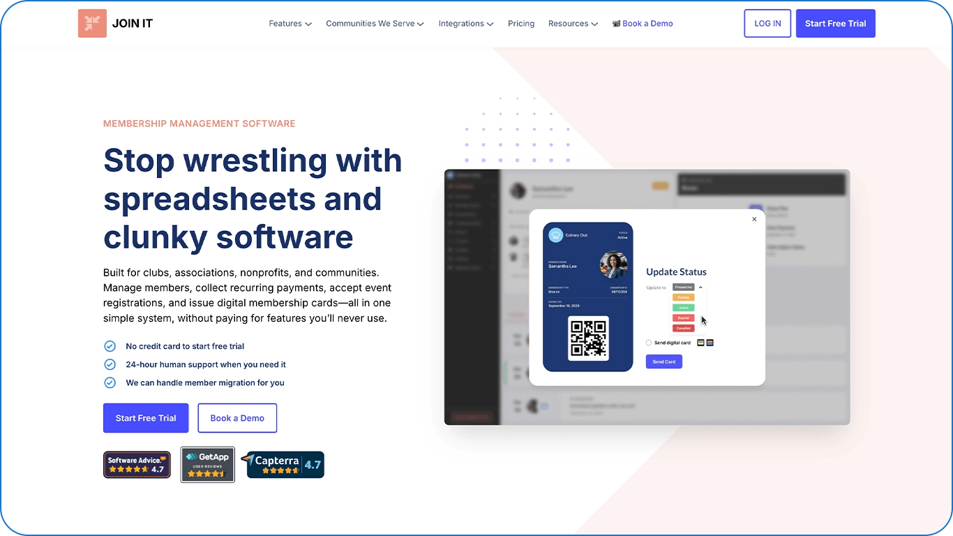 A screenshot of Join It’s homepage