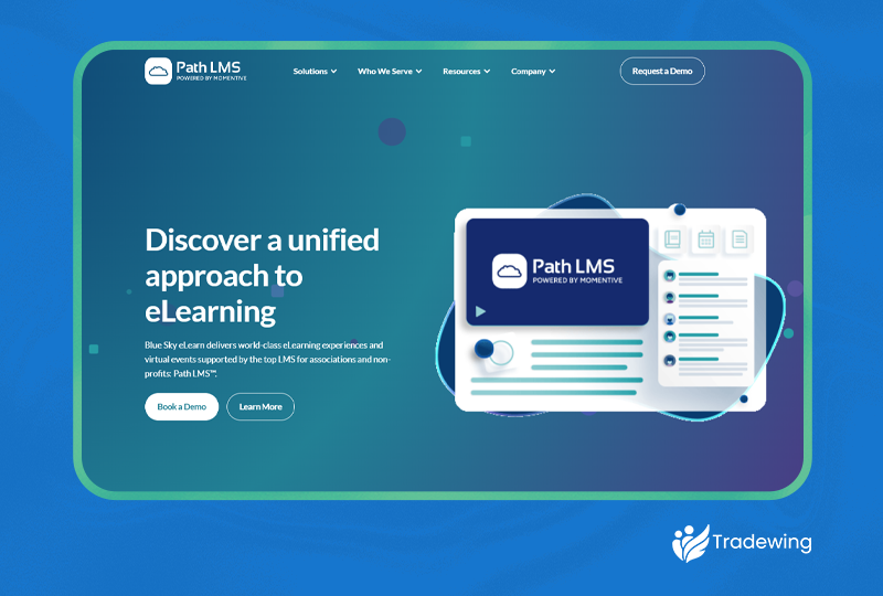 A screenshot of the Blue Sky eLearn homepage.
